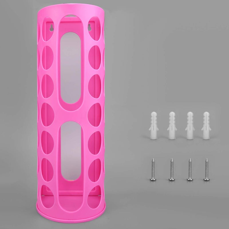 Lunies Wall Mount Bag Dispenser Large Capacity Plastic Bag Vinyl Holder - Multiple Large Holes for Easy Access Bags Great for Shopping Bags/Grocery Bags/Vinyl Storage Pink 2 Pack - Image 2